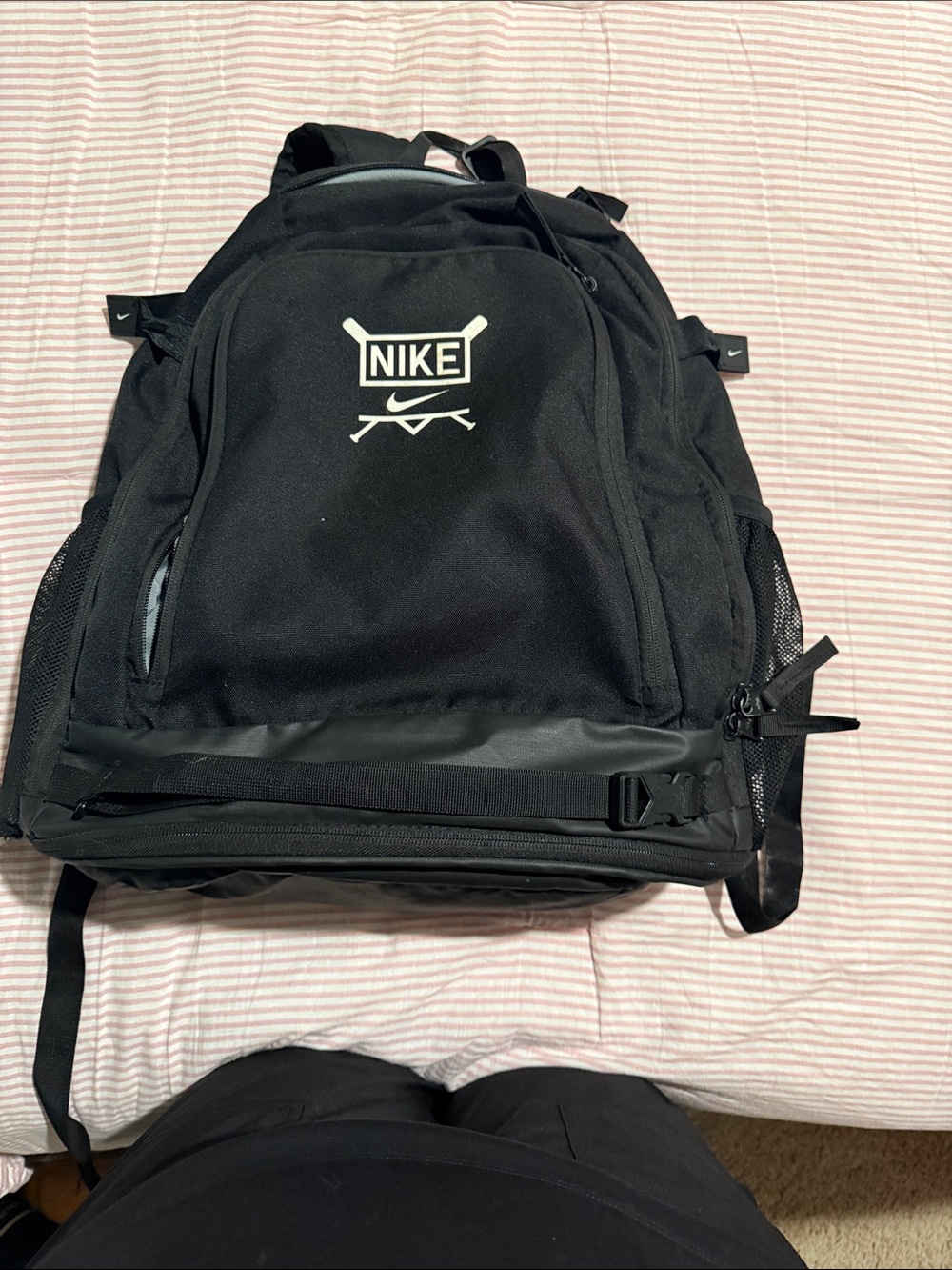 Nike Black Backpack with White Logo